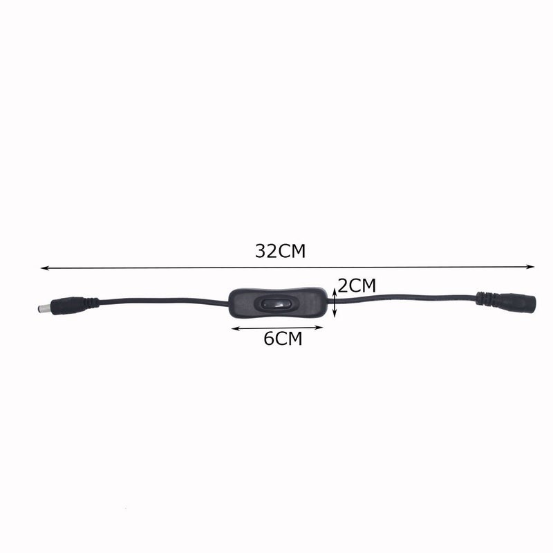 Litever Inline ON/Off Switch for DC12V~DC24V LED Strip Lights, Under Cabinet Lighting; 5.5 x 2.1 mm DC Jack, Male to Female, Plug-in, 2 Pack [LL-ONOFF-2] - Image 2